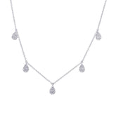 0.27ct 14k White Gold Diamond Pave Necklace